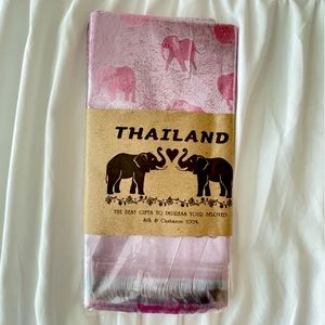 Pink Thailand scarf with elephants